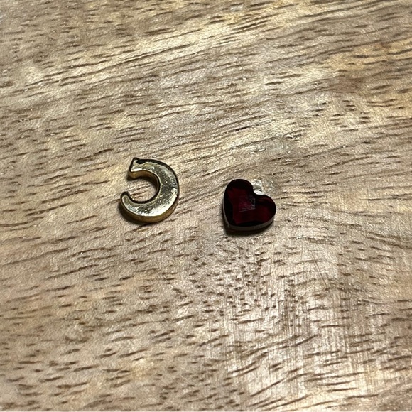 Origami Owl Gold Initial Letter Crystal “C” Charm & Red Crystal Heart Charm - Picture 7 of 9